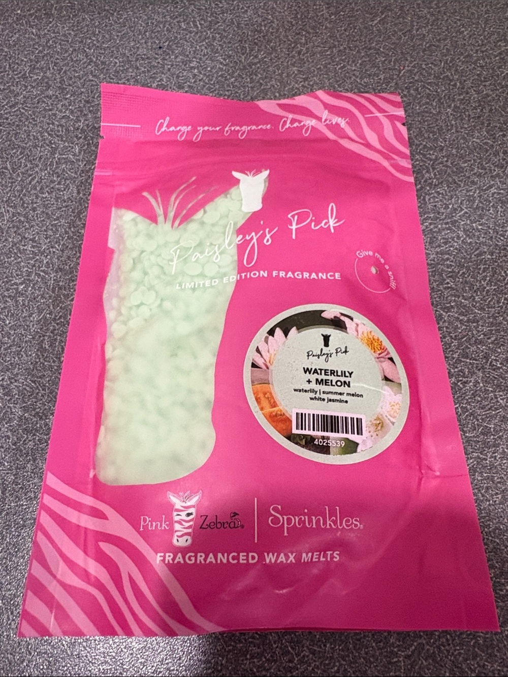 Pink Zebra Sprinkles Wax Melts - Waterlily and Melon